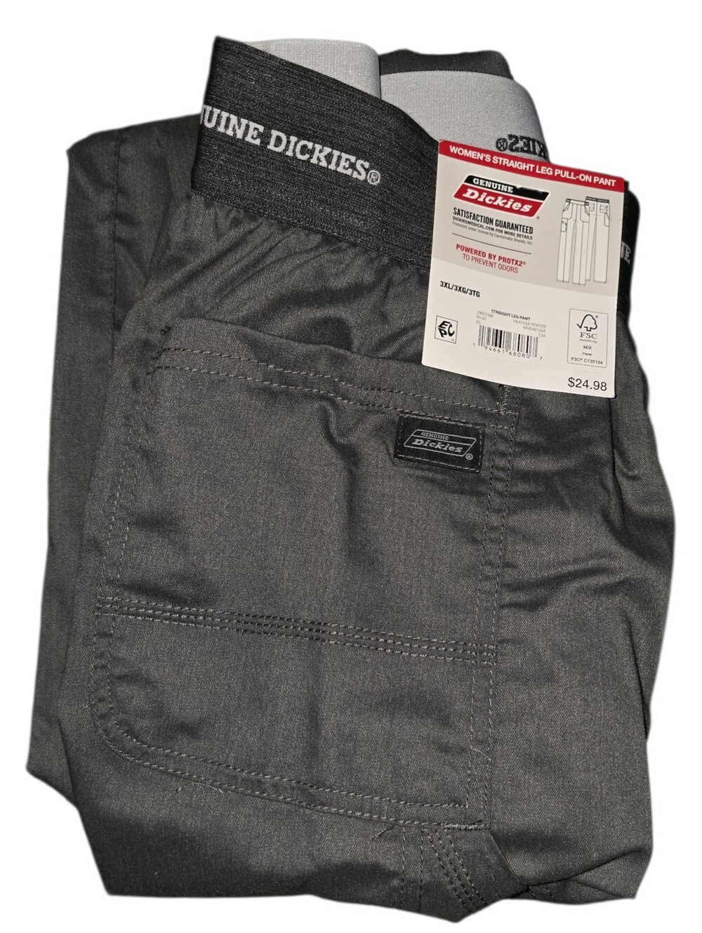 Dickies Women's Straight Leg Pull-On Pants - Heather Pewter